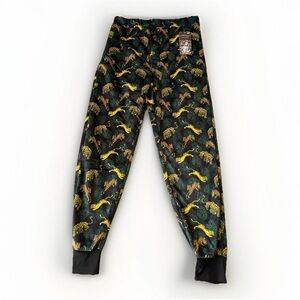 Ed Hardy Jogger Loungewear Pajama Pants   Womens L Tiger Leaf Jungle Y2K NEW